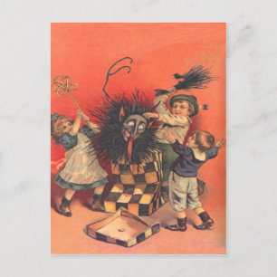 Carte Postale Krampus diable en boîte