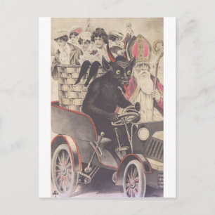 Carte Postale Krampus et sa moto