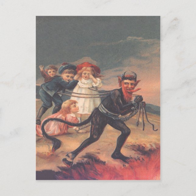 Carte Postale Krampus kidnapping (Devant)
