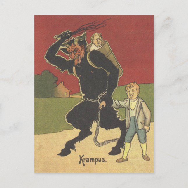 Carte Postale Krampus kidnapping (Devant)