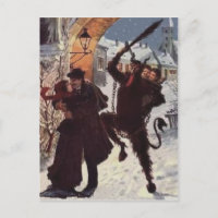 Krampus Kissing Couple Punish Kidnap