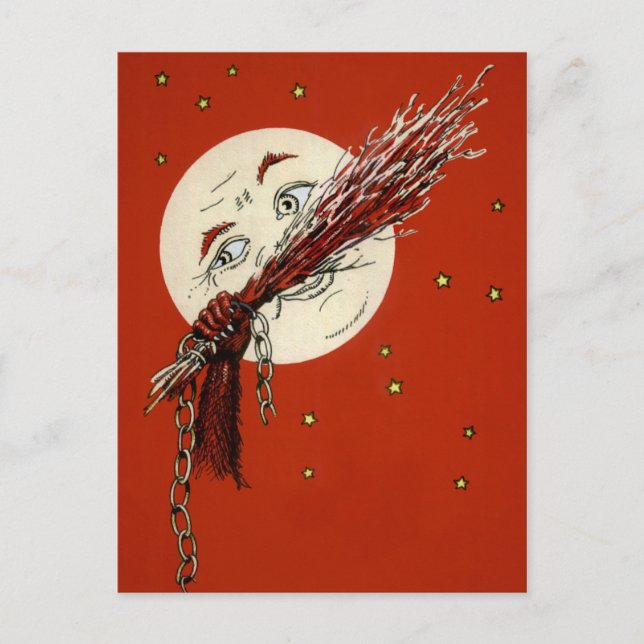 Carte Postale Krampus Lune Vintage (Devant)