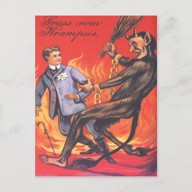 Carte Postale Krampus Punir les adultes (Devant)