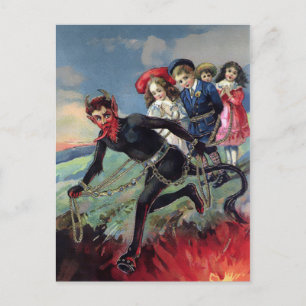 Carte Postale Krampus se dirige vers l'enfer