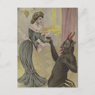 Carte Postale Krampus trouve l'amour
