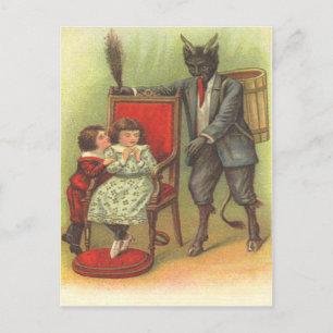 Carte Postale Krampus Venant Pour Les Mauvais Enfants