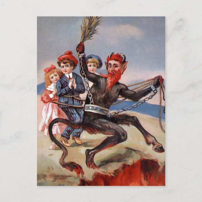 Carte Postale Krampus victorien en enfer (Devant)