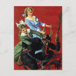 Carte Postale Krampus victorien vintage