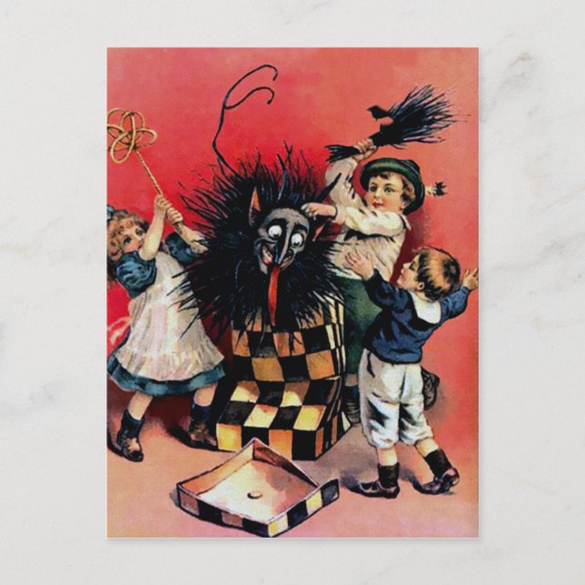 Carte Postale Krampus victorien vintage (Devant)