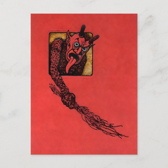 Carte Postale Krampus vintage en colère (Devant)