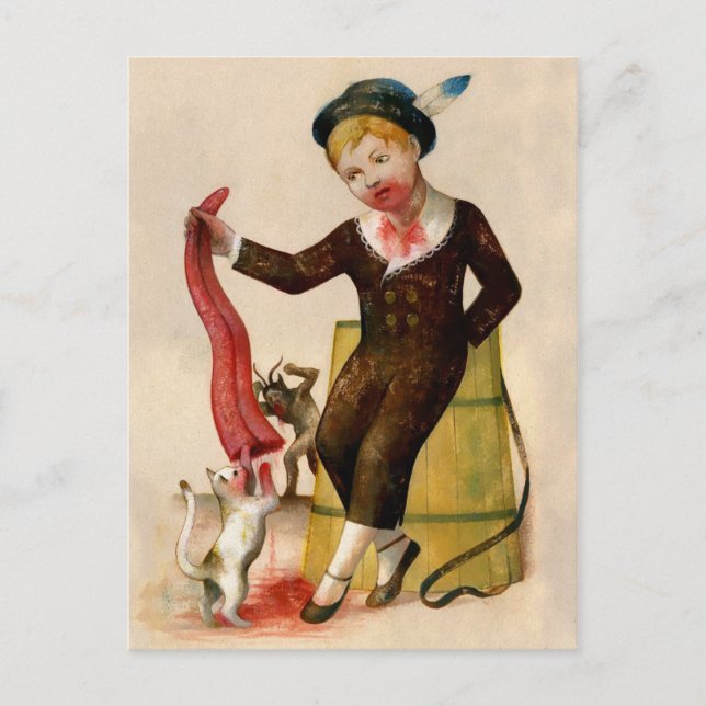 Carte Postale Krampus vintage perturbant (Devant)