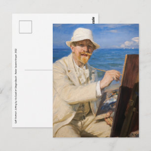 Carte Postale Kroyer - Autoportrait à la plage de Skagen