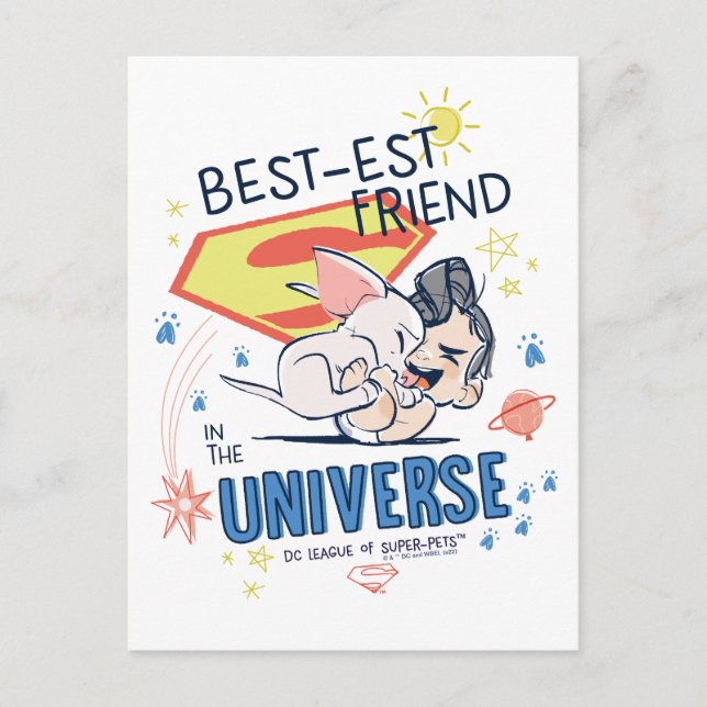 Carte Postale Krypto & Superman : meilleur ami dans l'univers (Devant)