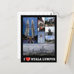 Carte Postale Kuala Lumpur - I Love - Malaysia -