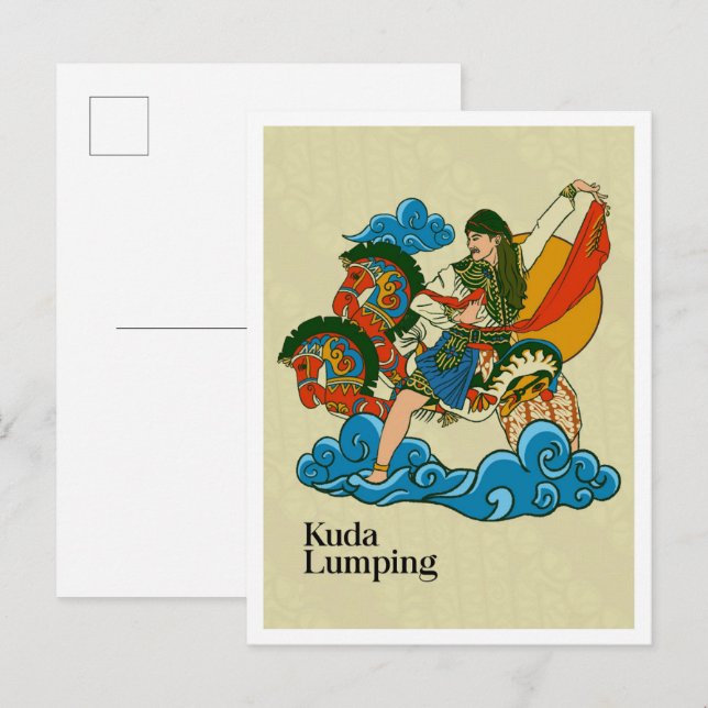 Carte Postale Kuda Lumping Javanese Culture Indonesia (Devant / Derrière)