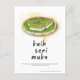 Carte postale Kuih Seri Muka de Malaisie