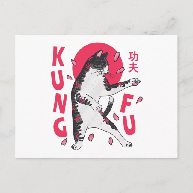Carte Postale Kung Fu Cat (Devant)