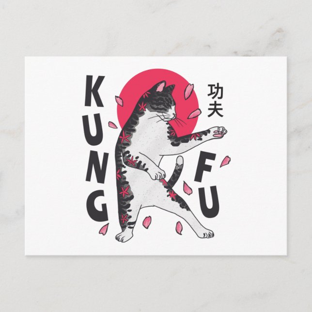 Carte Postale Kung Fu Cat (Devant)