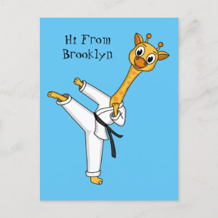 Carte Postale Kung Fu giraffe