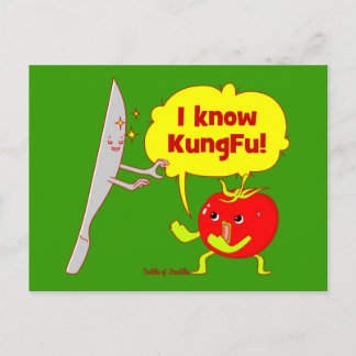 Carte postale KungFu Tomato Doodle Art