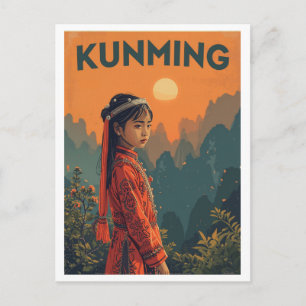 Carte Postale Kunming vintage, Chine Voyage