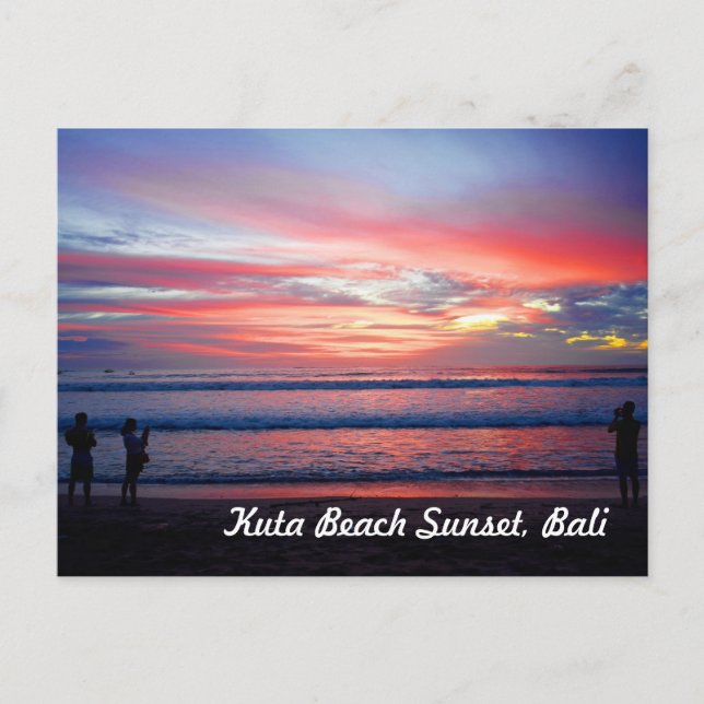 Carte Postale Kuta Beach Sunset, Bali Indonésie (Devant)