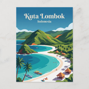 Carte Postale Kuta Lombok Indonésie