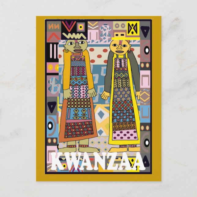 Carte Postale Kwanzaa - caractères africains (Devant)