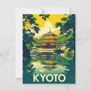 Carte Postale Kyoto, Japon Retro Travel Art