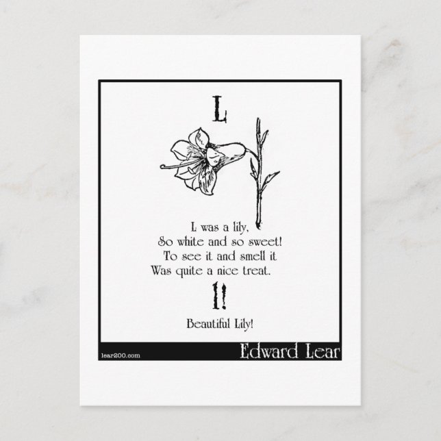 Carte Postale L était un lis (Devant)