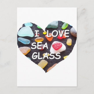 Carte Postale l VERRE de MER d'AMOUR