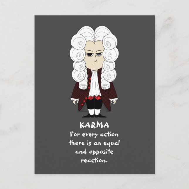 Carte Postale La 3ème loi de Karma & Newton (Arrière - plan noir (Devant)