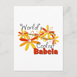 Carte Postale La Babcia la plus cool du monde floral