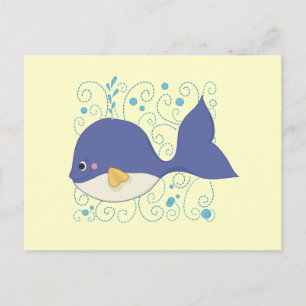 Carte Postale La baleine d'un T-shirts et cadeaux de queue