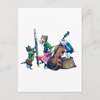 Carte Postale La bande de chats de jazz