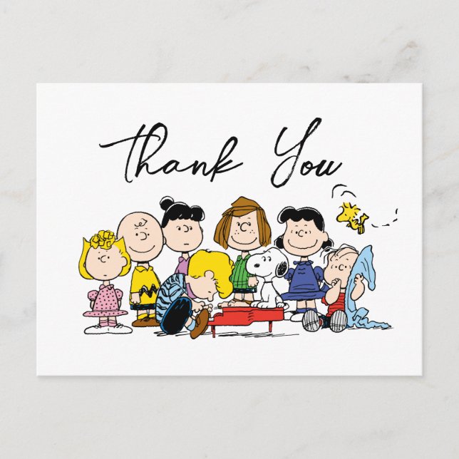 Carte Postale La bande de Peanuts | Baby Shower (Devant)
