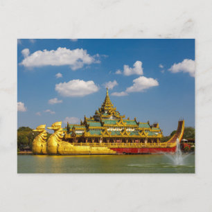 Carte Postale La Barque royale de Yangon