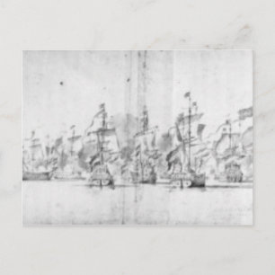 Carte Postale La bataille de Solebay, le 28 mai 1672