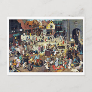 Carte Postale La bataille entre Carnaval et Carême, Bruegel