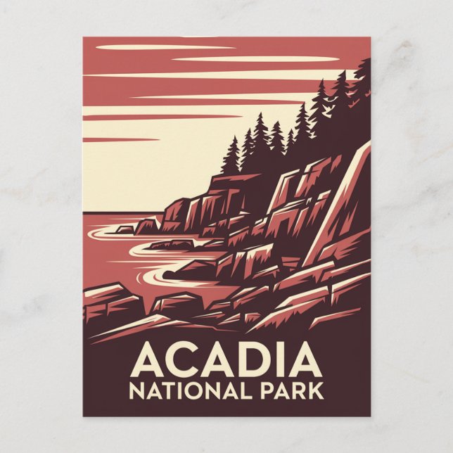 Carte Postale La beauté du parc national de l'Acadie (Devant)