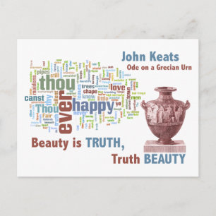 Carte Postale La beauté est la vérité - John Keats - Urne grecqu