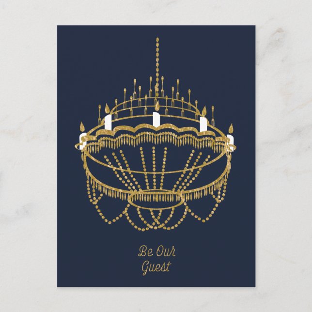Carte Postale La beauté et la bête | Chandelier - Soyez notre in (Devant)