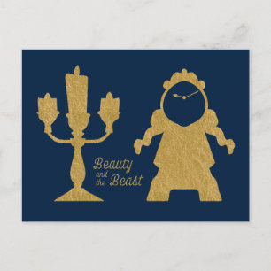 Carte Postale La Beauté Et La Bête   Lumiere & Cogsworth