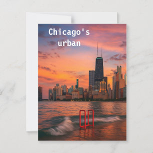 Carte Postale La beauté urbaine de Chicago baignait dans la lumi
