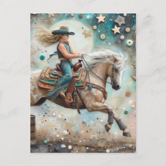 Carte Postale La Belle Cowgirl (Devant)