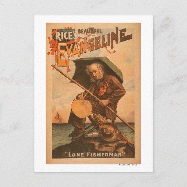 Carte Postale La belle Evangeline de Rice "Pêcheur solitaire" (Devant)