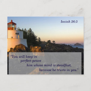Carte Postale La Bible chrétienne Verse Ésaïe 26:3 Paix