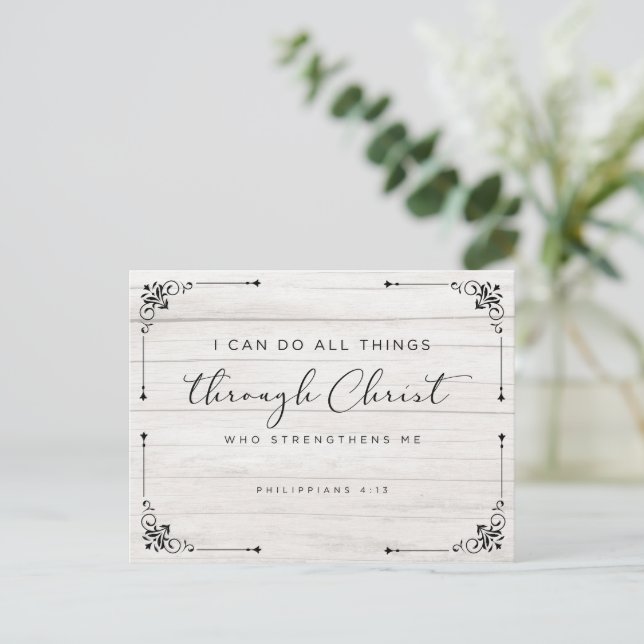 Carte Postale La Bible Verse Philippiens 4:13 Je Peux Faire Tout (Debout devant)