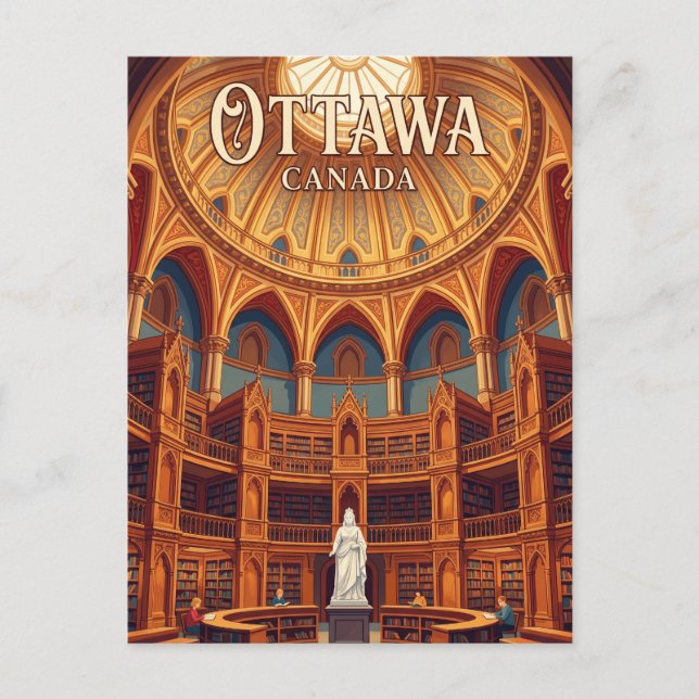 Carte Postale La Bibliothèque du Parlement Canada (Devant)