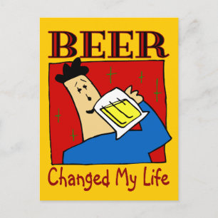 Carte Postale La bière a changé ma vie